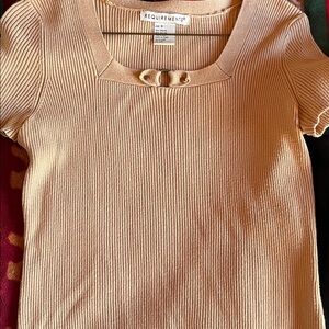 Requirements Women's Short Sleeve Ribbed Tan Top